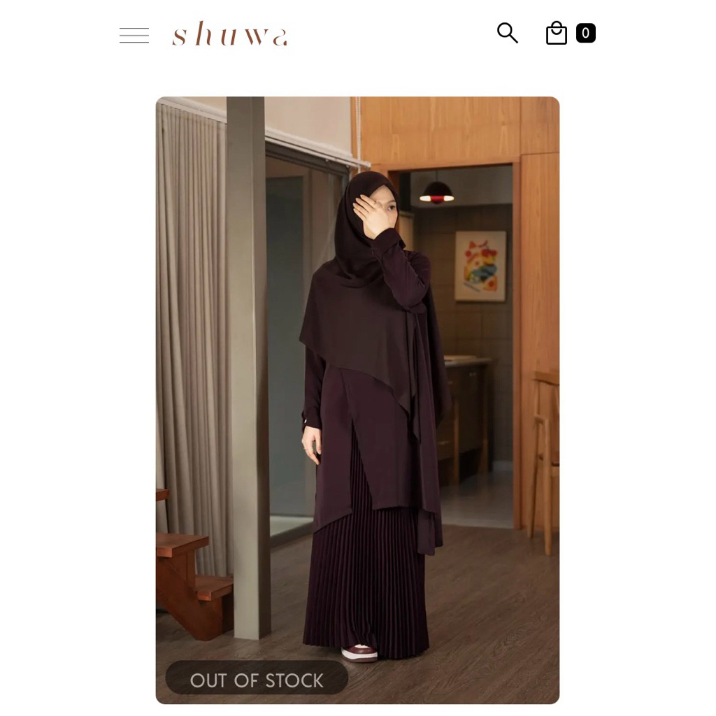 PRELOVED Zahrina set tunik plum FREE PASBAN ZIDNI