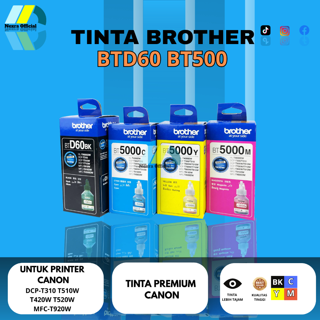 TINTA BROTHER BTD60& BT5000 DCP-T310-T510w-T710W-T81Premium / TINTA BROTHER SET