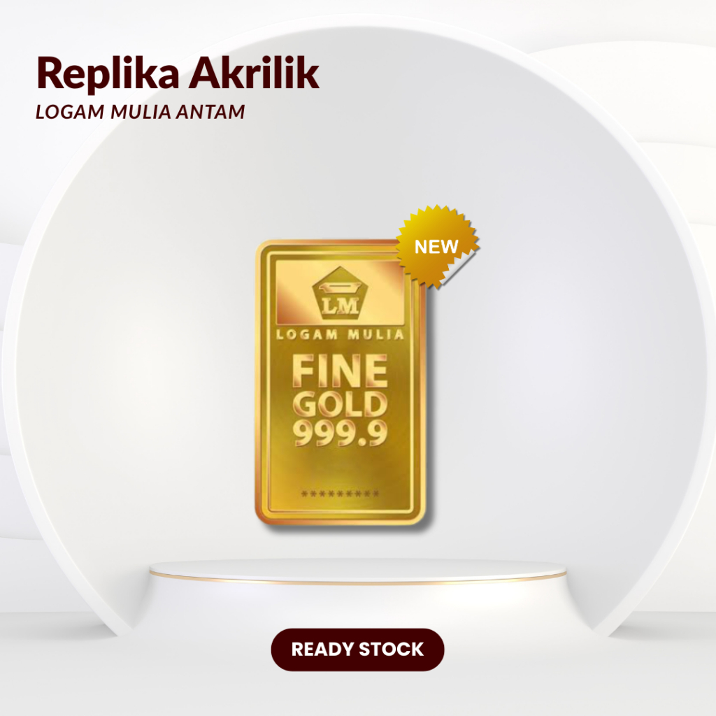 REPLIKA AKRILIK LOGAM MULIA ANTAM MAHAR PERNIKAHAN WEDDING GOLD