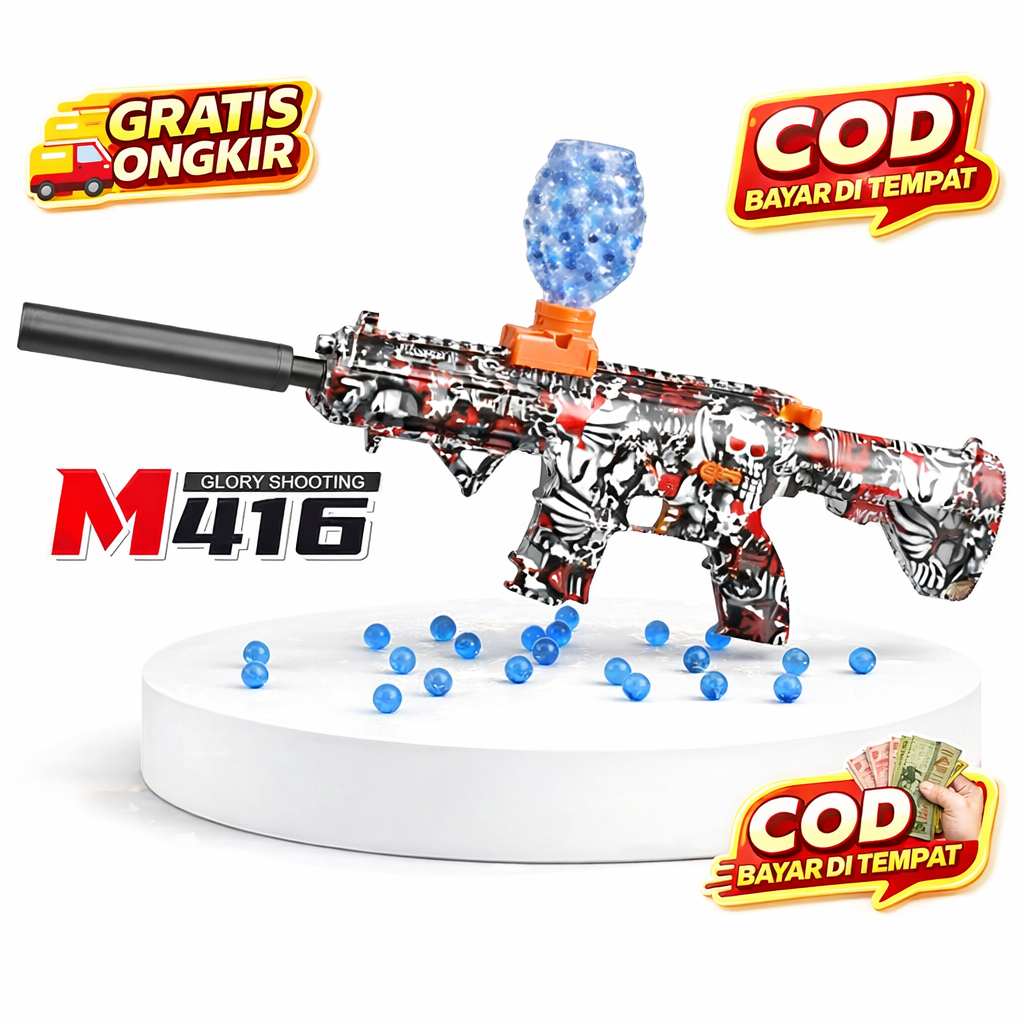 MAINAN TEMBAKAN M416 GEL BLASTER GUN OTOMATIS-WATER GEL BLASTER PELURU AIR-MAINAN OUTDOOR ANAK LAKI-