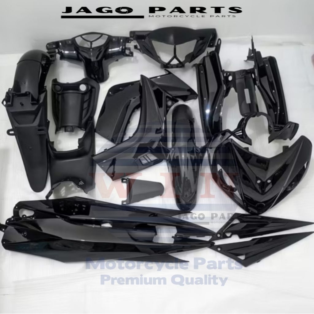 Body Set | Complete Set Body Halus Kasar Jupiter MX old 2006-2009 Hitam Merk Win