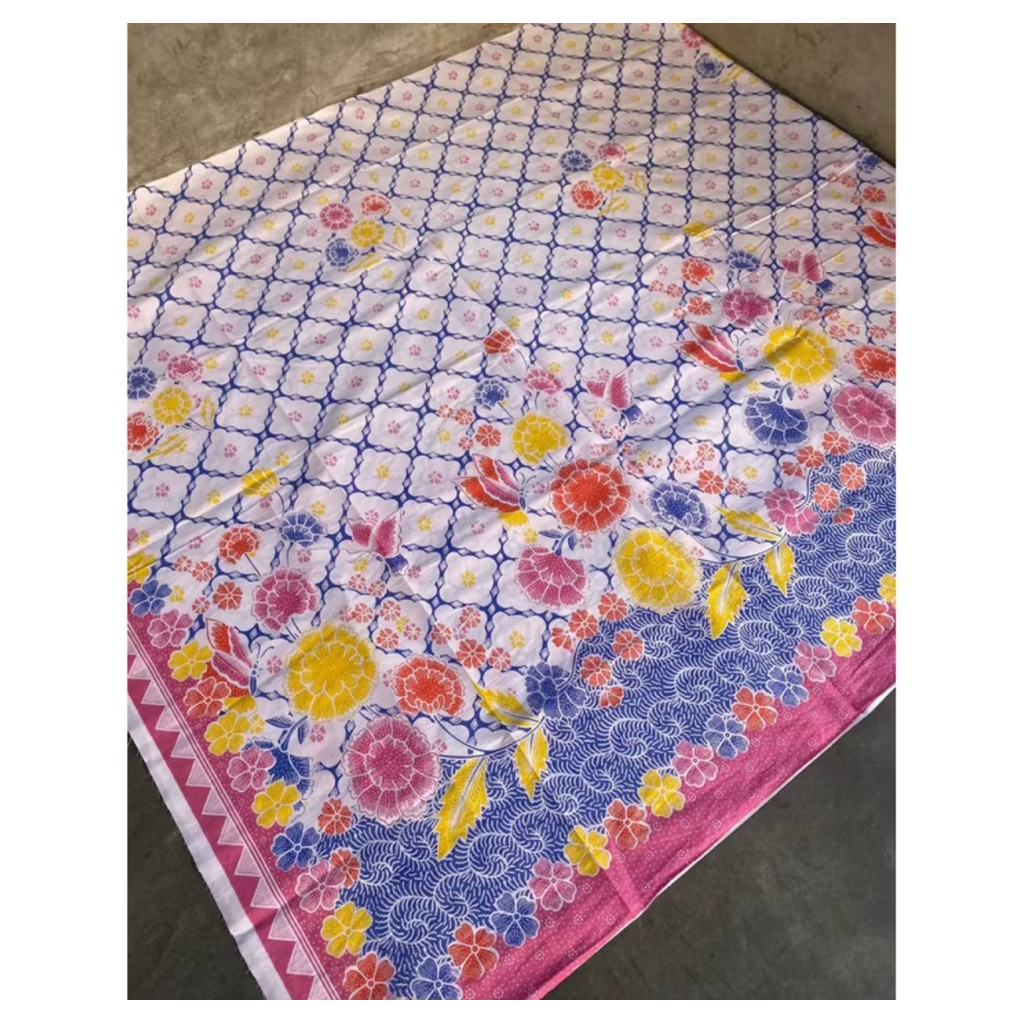 Kain batik Solo Laweyan motif Encim Kawung Kupu Warna Pastel
