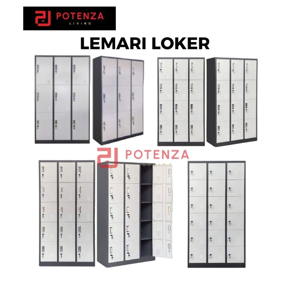 POTENZA Lemari Loker Besi | Loker Penyimpanan Serbaguna | Lemari Loker Besi 9 Pintu/ 12 Pintu/ 15 Pi