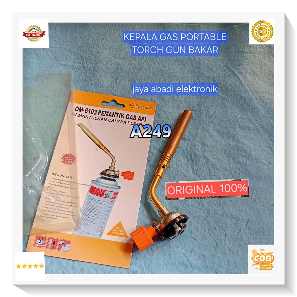 A249 KEPALA GAS PORTABLE ORI 100% H121   TORCH GUN BAKAR las logam mematri Kepala Blender Manual Blo