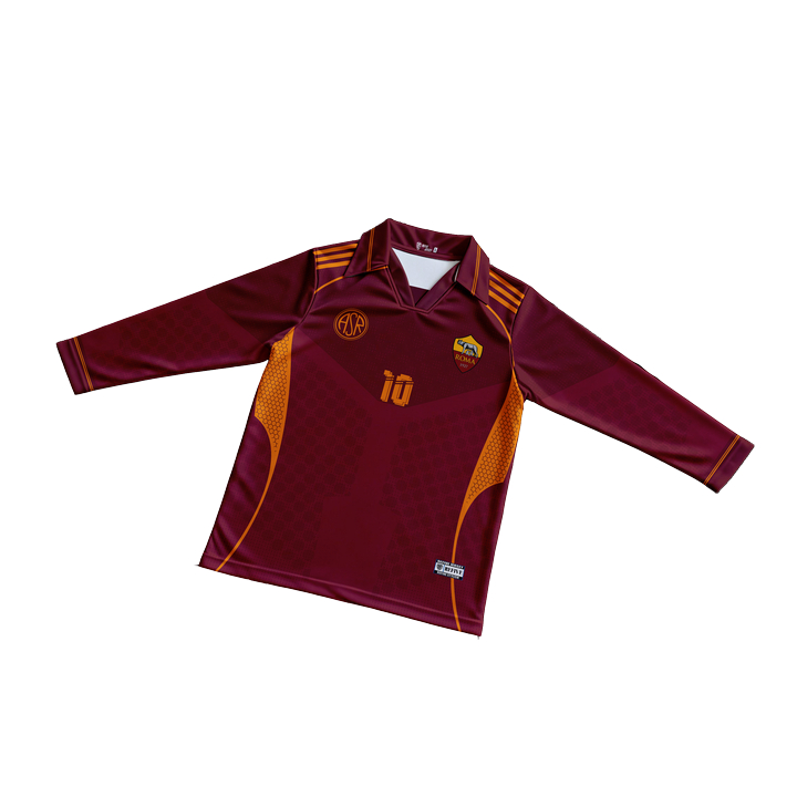 Refive- Jersey VINTAGE Long Sleeve Retro Jersey AS ROMA Atasan Tangan Panjang Pria Dan Wanita Premiu