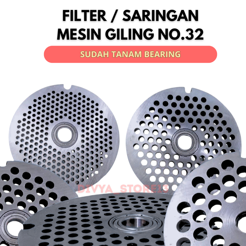 Saringan Gilingan Daging No.32 Tanam Bearing Anti Aus Filter Mesin Cetak Pelet No.32