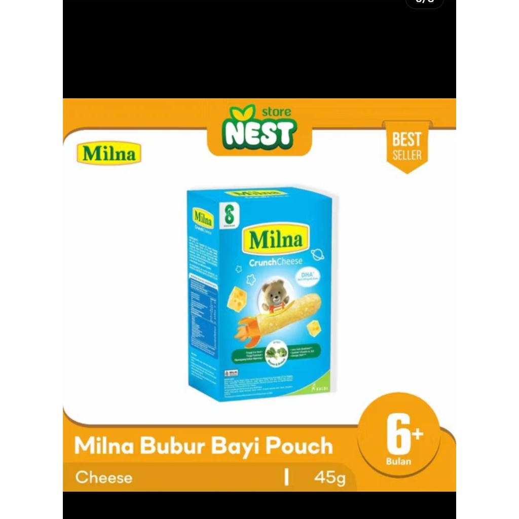 Milna Crunch Cheese 20g - Camilan Bayi 8 Bulan Tanpa Pengawet