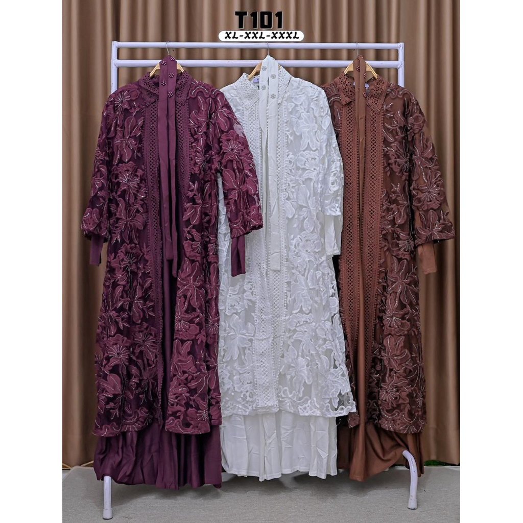 gamis brukat import terbaru / gamis brukat outer / gamis lebaran kekinian