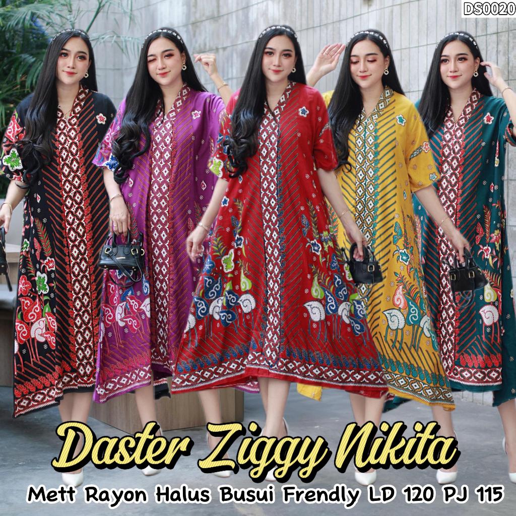 Daster Ziggy Modang Soft dan Sogan Motif Bunga Kain Rayon Premium Tebal Adem Halus Busui Friendly