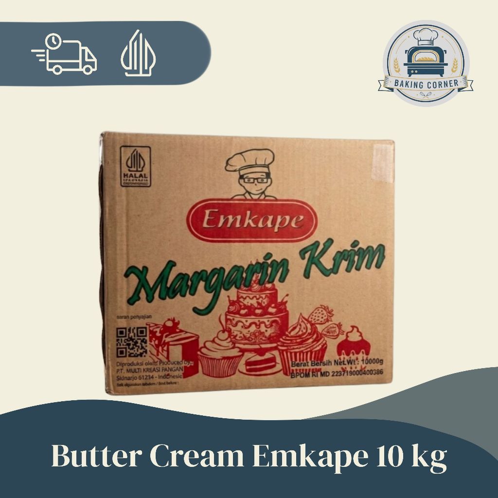 EMKAPE BUTTER CREAM 10 KG KRIM HIAS KUE SIAP PAKAI PUTIH LEMBUT UNTUK DEKORASI TART FILLING BOLU TOP