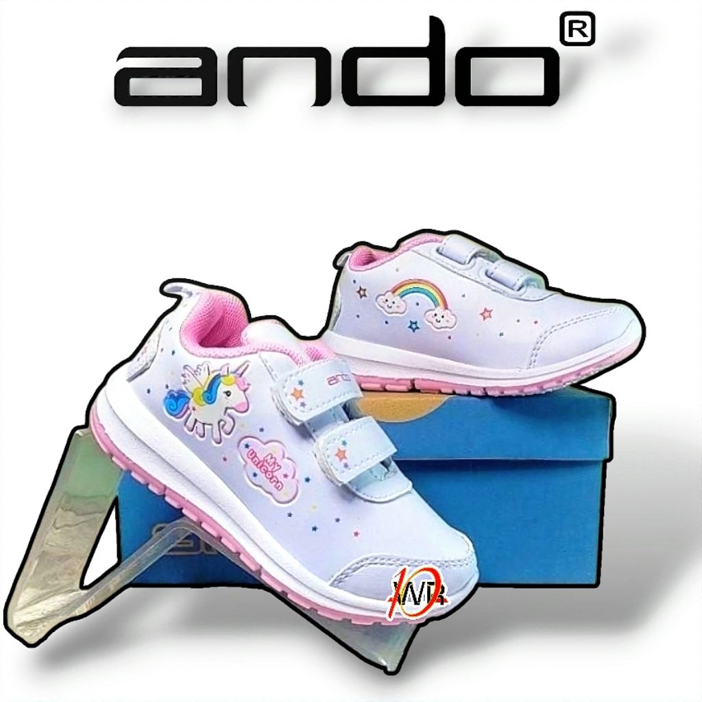 SEPATU ANDO ANAK UNICORN PUTIH ORIGINAL SIZE 25-32