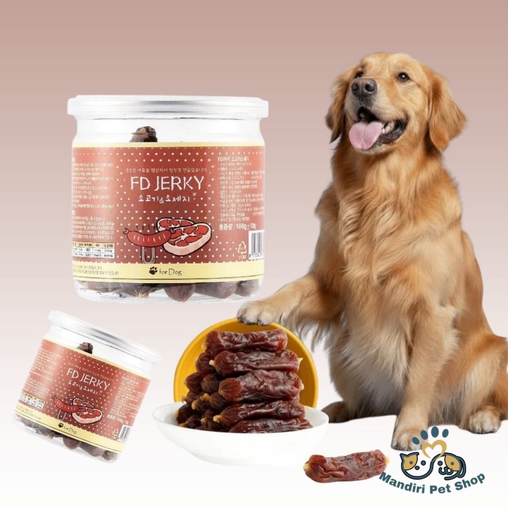 FD Jerky Sausage Beef Snack Anjing / Sosis Cemilan Anjing Freeze Dried Korea