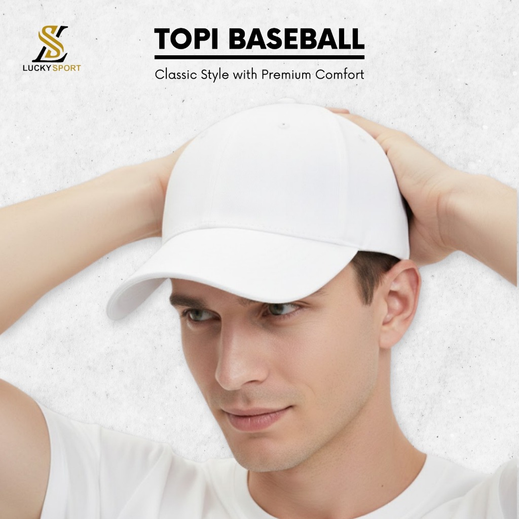 TOPI POLOS - Topi Baseball Polos Murah Putih golf topi santai murah