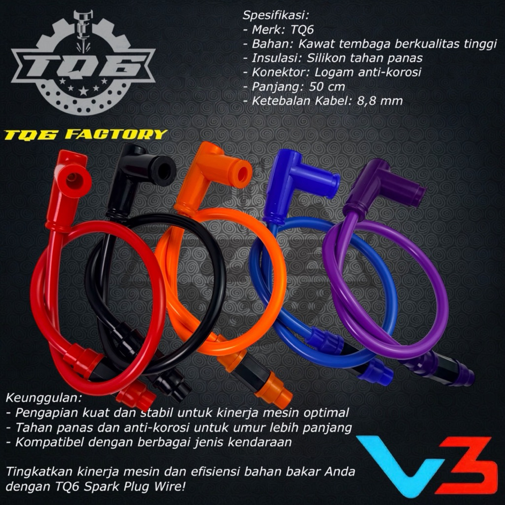 KABEL BUSI TQ6 Cangklong Busi Tutup Kabel Kop Busi  KABEL MOTOR WATERPROOF SEMUA MOTOR UNIVERSAL MOT