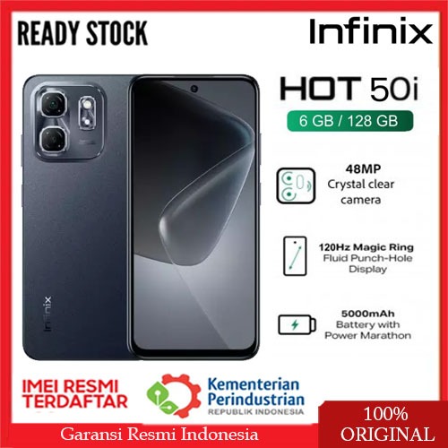 INFINIX Hot 50i NFC Baru 6/128GB IP54 5000mAh 120Hz Dual SIM Android 14