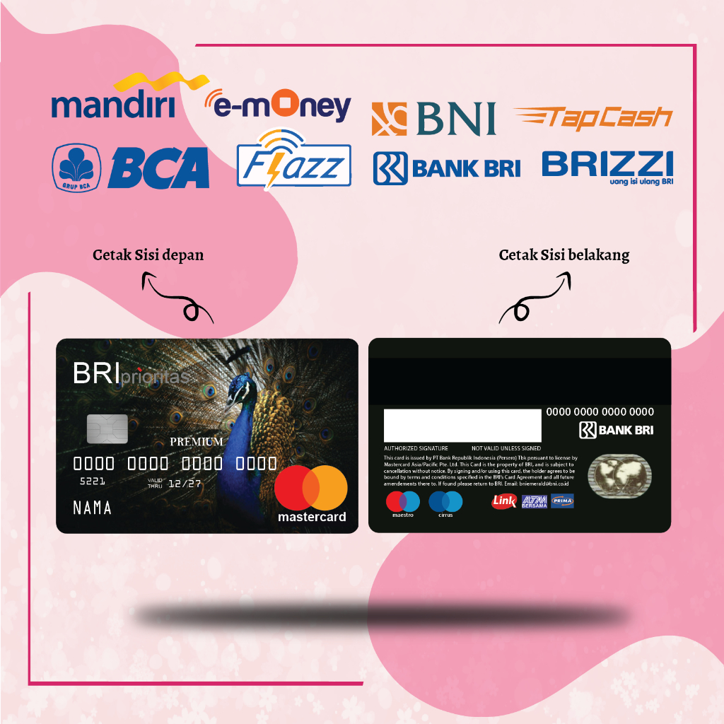 EMONEY ETOLL DEBIT CREDIT CARD BRI PRIORITAS MERAK MANDIRI FLAZZ GEN 2 BNI TAPCASH BRIZZI BRI 2 SISI