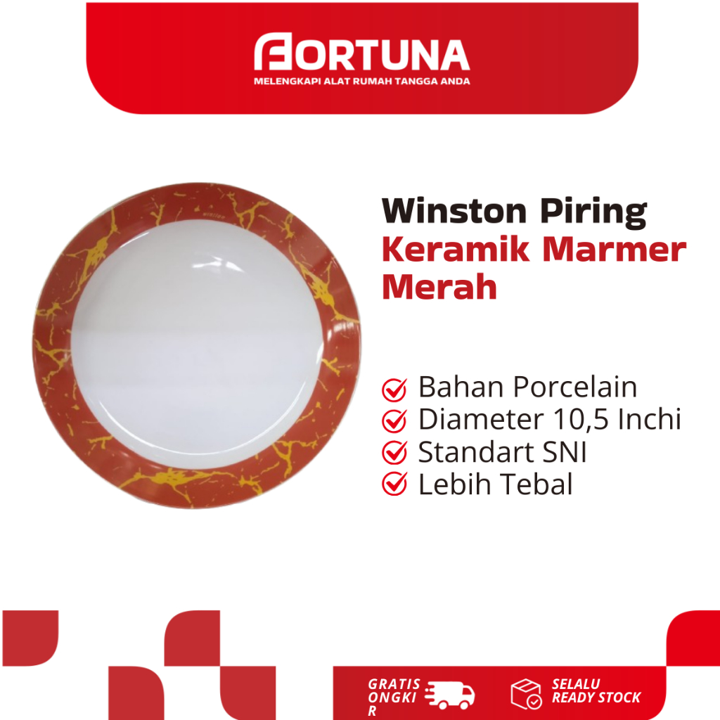Winston Piring Keramik Marmer Merah