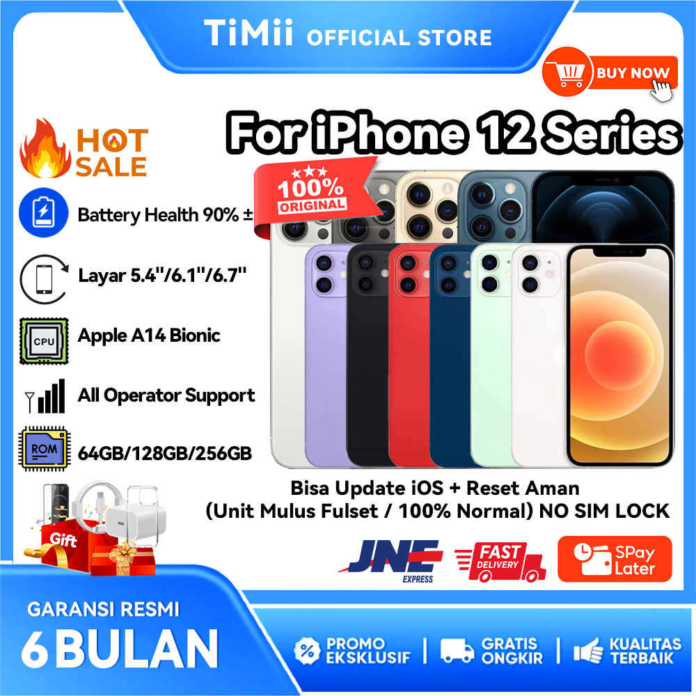 iPhone 12 Pro Max 64GB 128GB 256GB Second ORIGINAL 100% iP 12 / 12 Mini / 12 Pro Mulus Normal Fullse