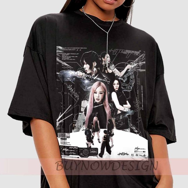 Kaos AESPA Karina Winter Ningning Bootleg T-Shirt Premium Kpop Oversize Unisex Cotton Combed 24s