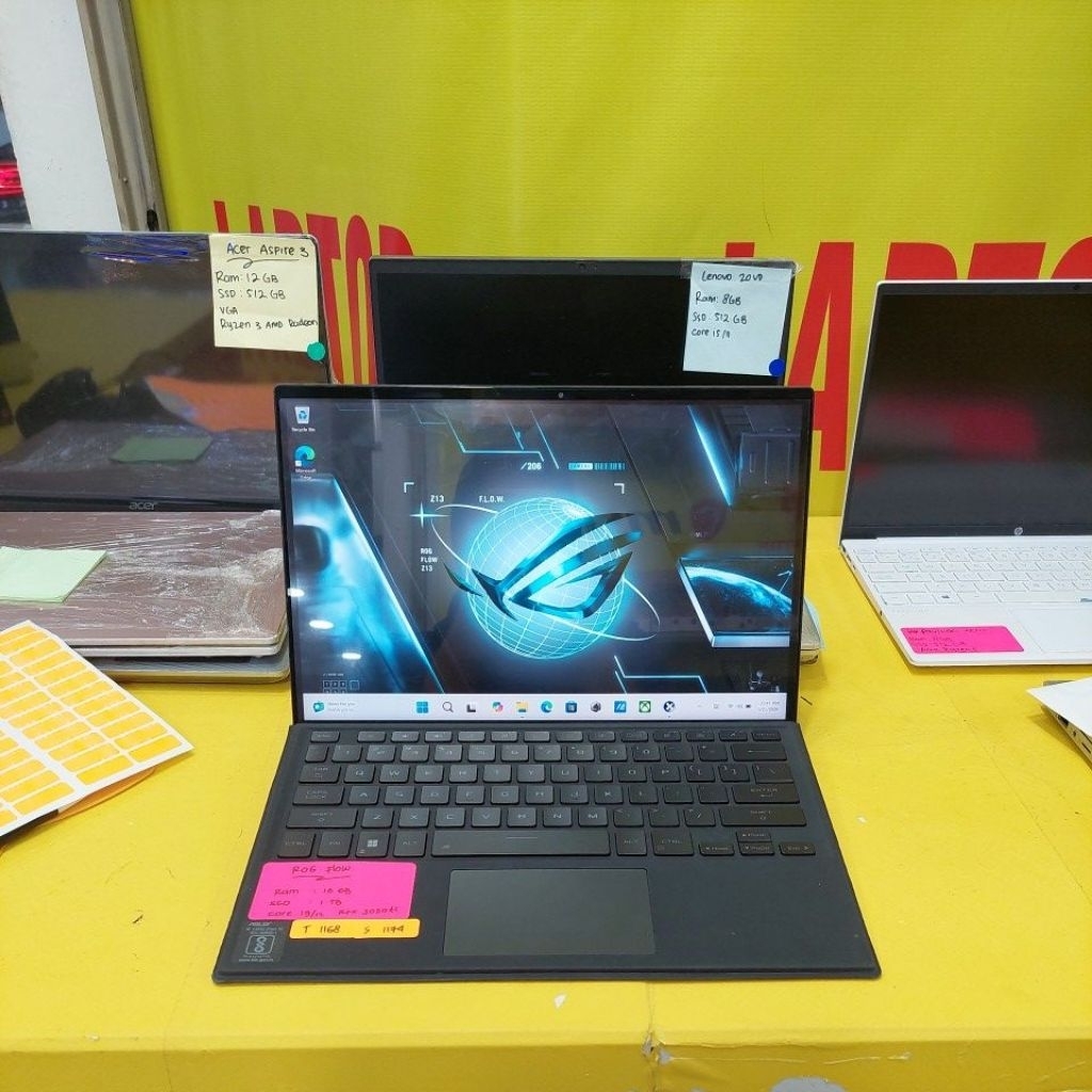 laptop asus rog flow z13 gz301z core i9 12900H ram 16gb ssd 1tb minus keyboard 1174