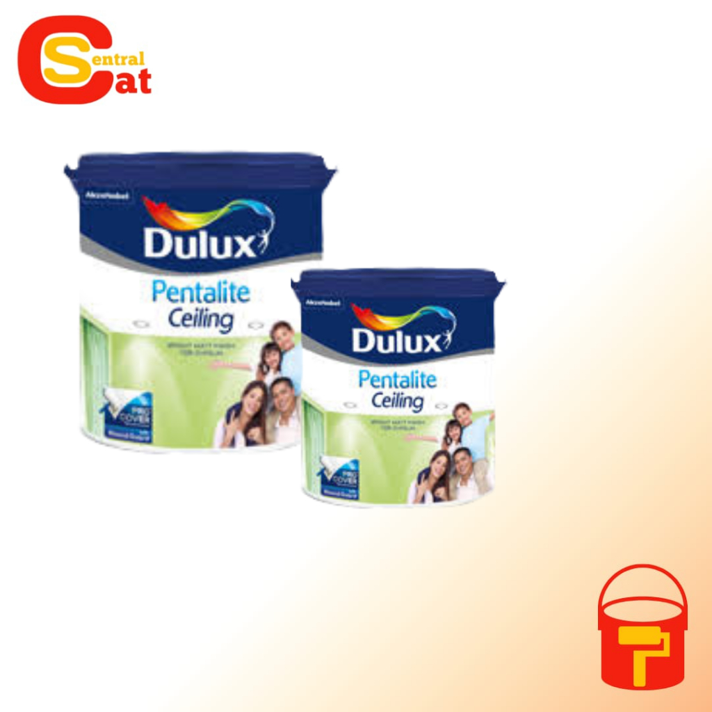 Dulux Pentalite Ceiling / Cat Plafon Dulux / Cat Gypsum Dulux 5Kg  /Cat Plafon Dulux 20lt Waterbased