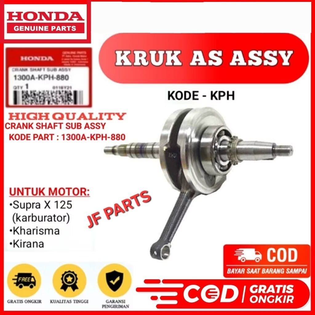 KRUK AS ASSY  CRANKSHAFT HONDA SUPRA X 125 KARBURATOR INJECTION KHARISMA KIRANA KPH 1300A-KPH-880