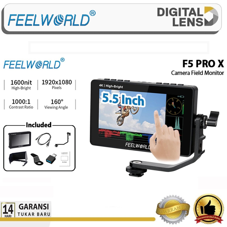 Feelworld F5 PROX 5.5" Inch HDMI Touchscreen External Camera Monitor Feelworld F5 PRO X Field Monito