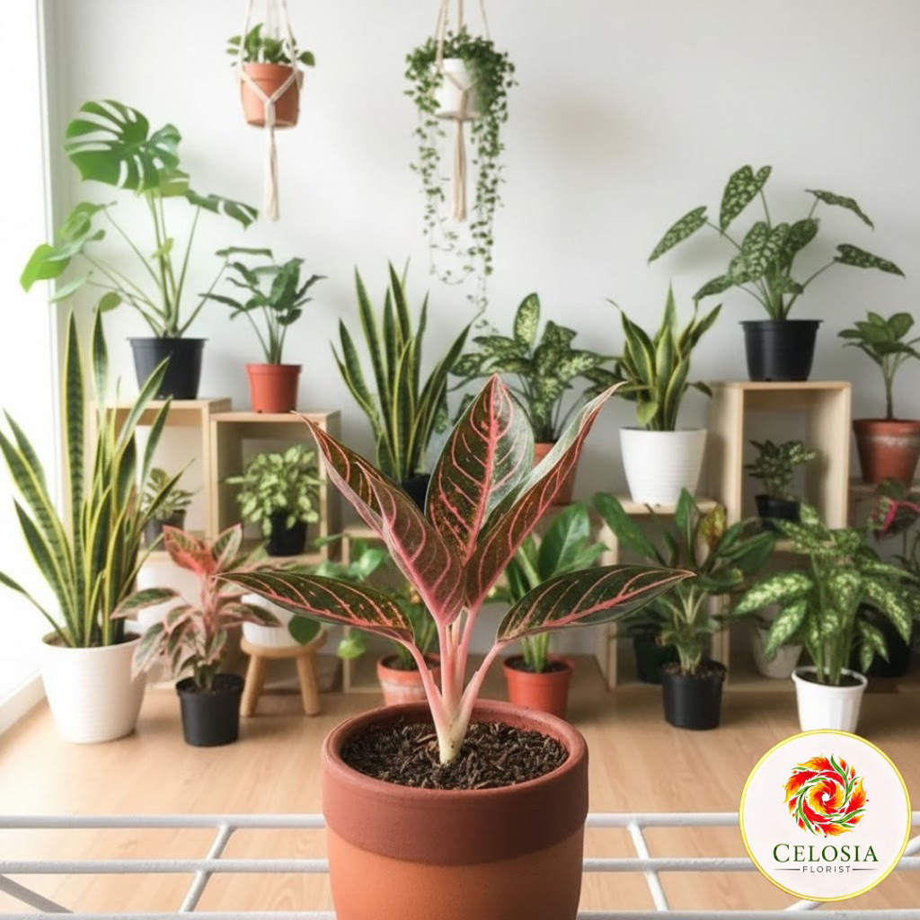 Tanaman hias Red Sumatra / Aglonema Red Sumatra