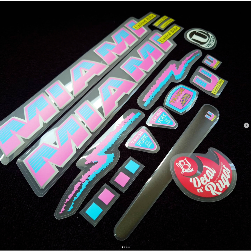 Decal Stiker MTB United Miami thn90an Kalcer