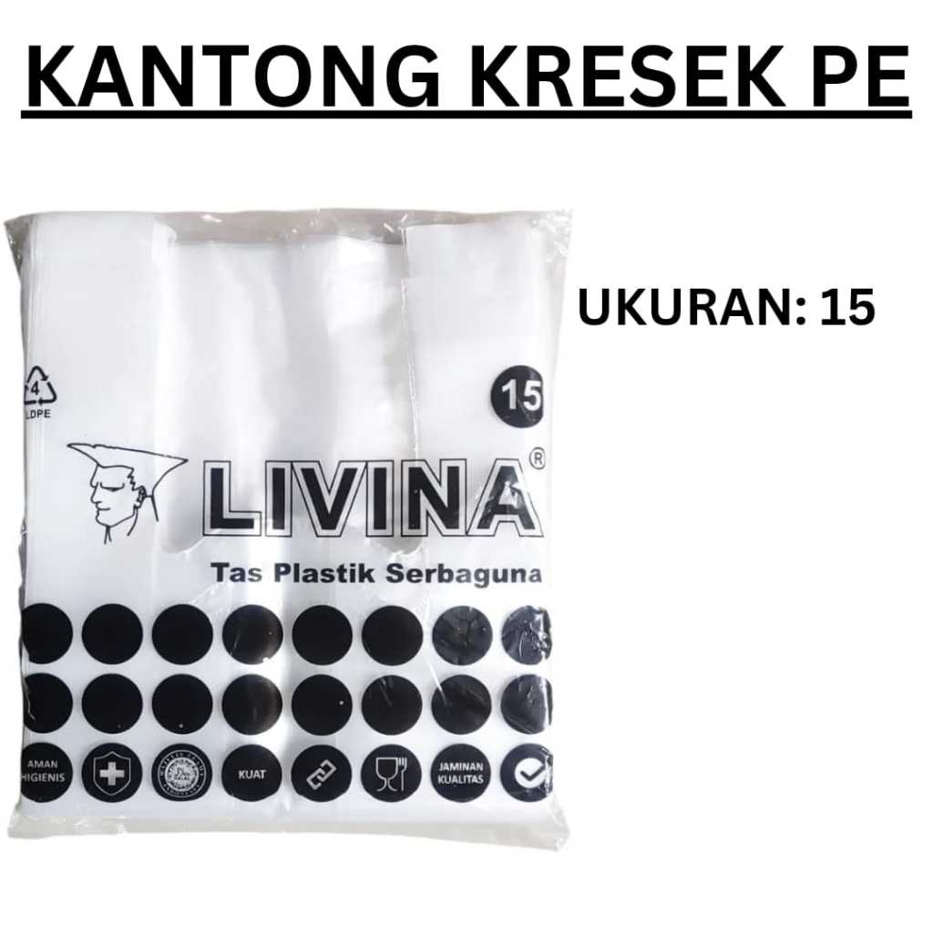 Kantong Kresek Pe, Kantong Kresek Plastik Pe Bening Uk 15 - 20 - 25 - 30 - 35