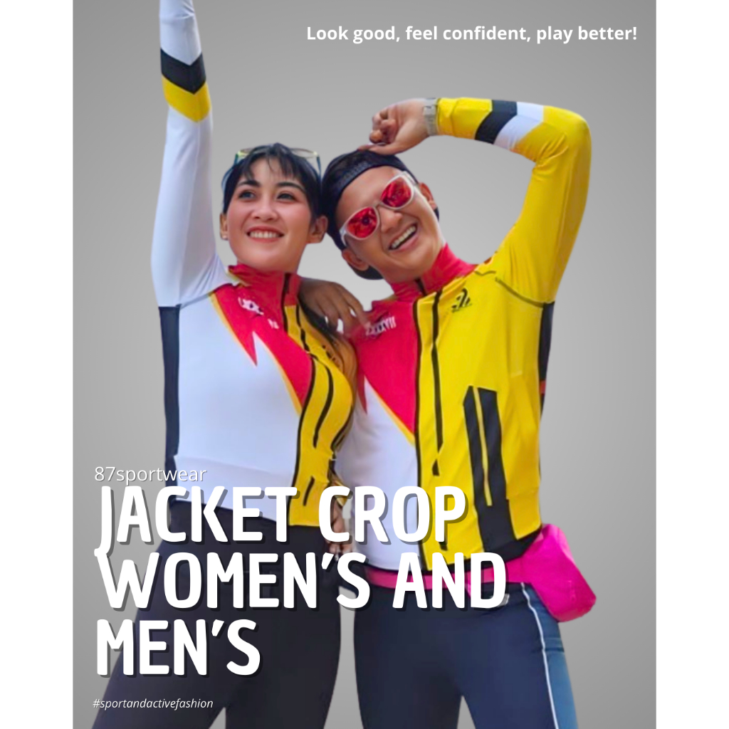 New 87SportWear Atasan Jaket Crop Pakaian Olahraga Aerobic/Zumba/Senam/Gym