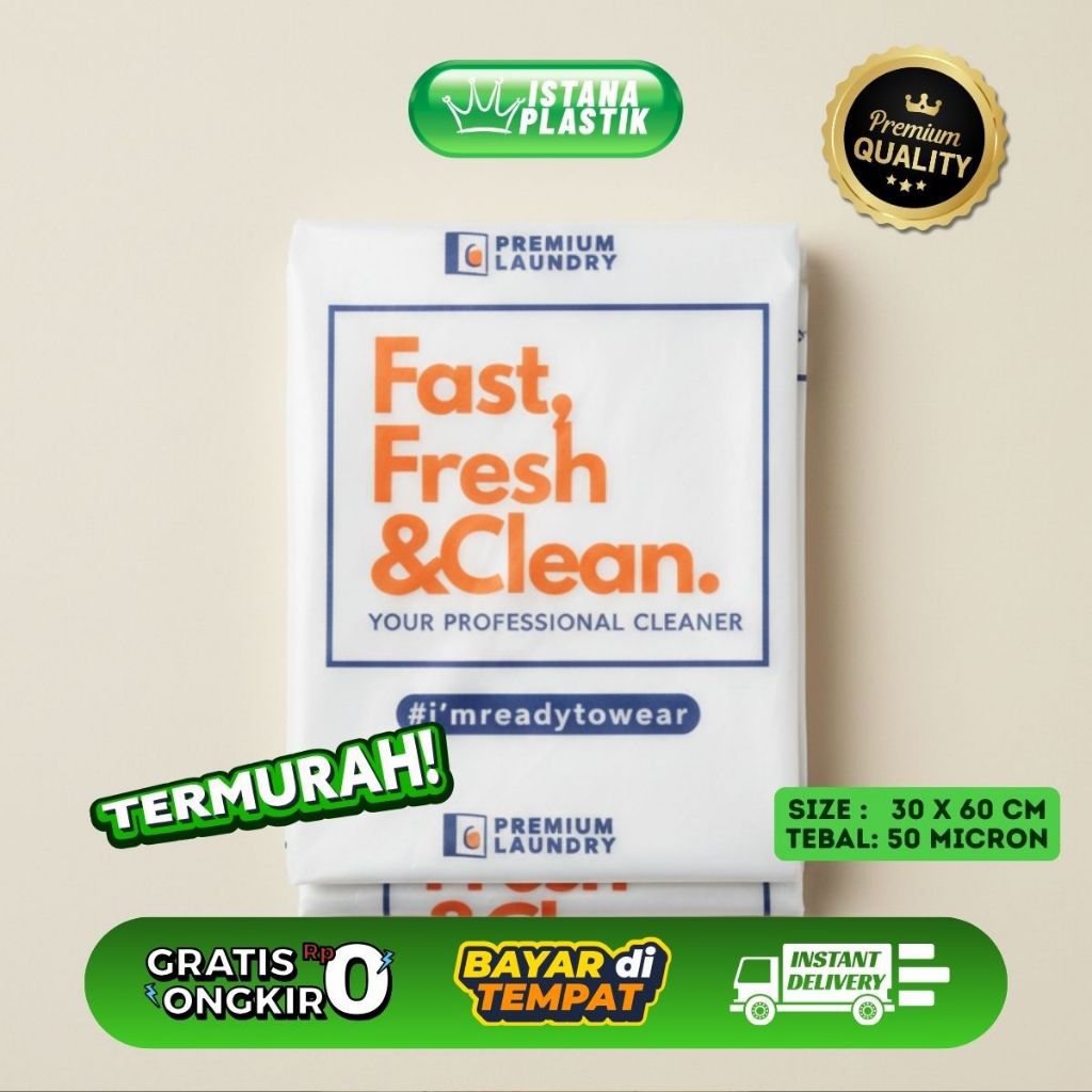 Plastik Kemasan Printing Laundry Profesional 30x60cm