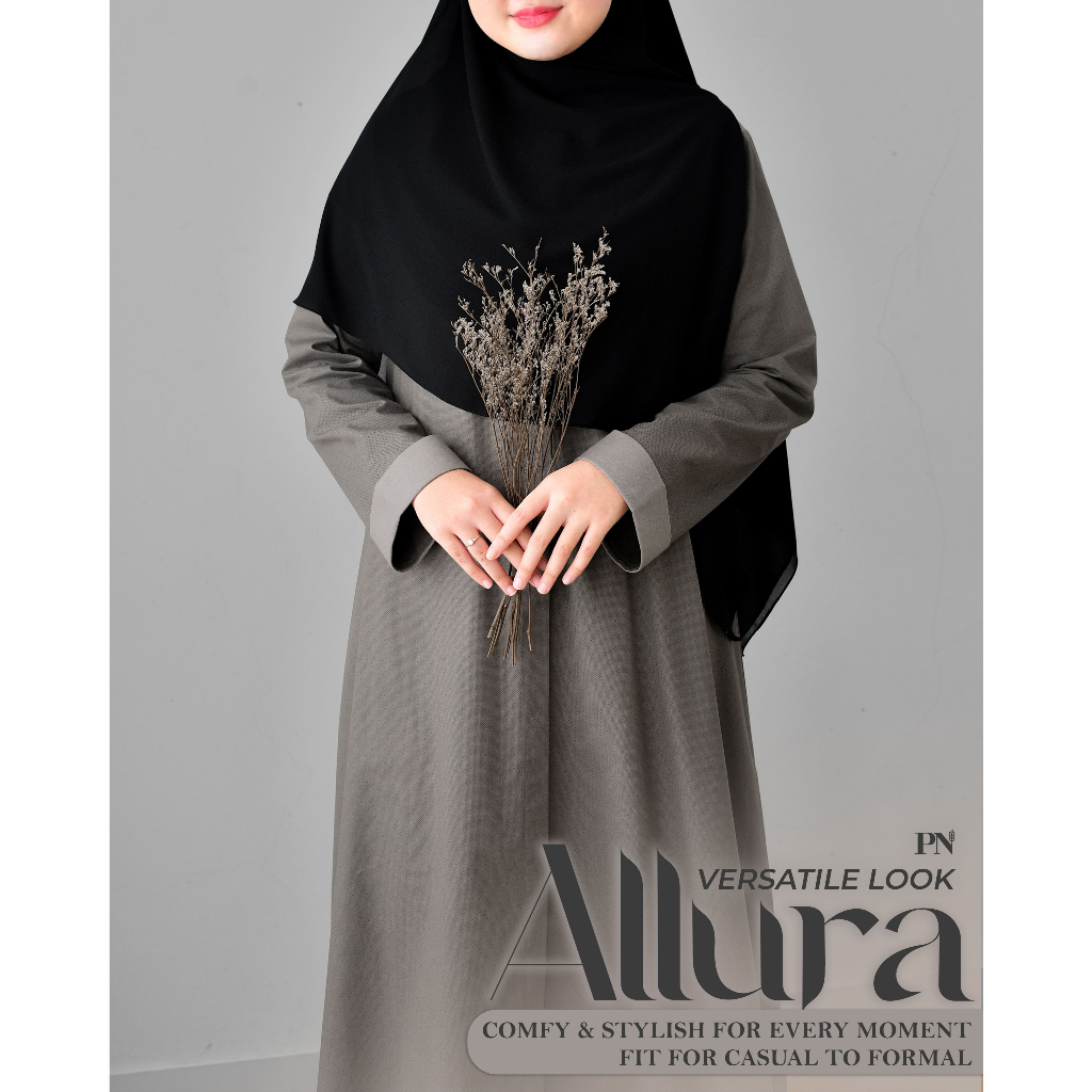 Pattern Nona Dress Allura Gamis Wanita Cotton Adem Simple Elegan