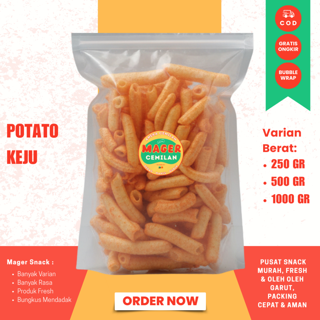 Stick Potato Kentang Keju 250gr/Potato Chese/Snack Kiloan