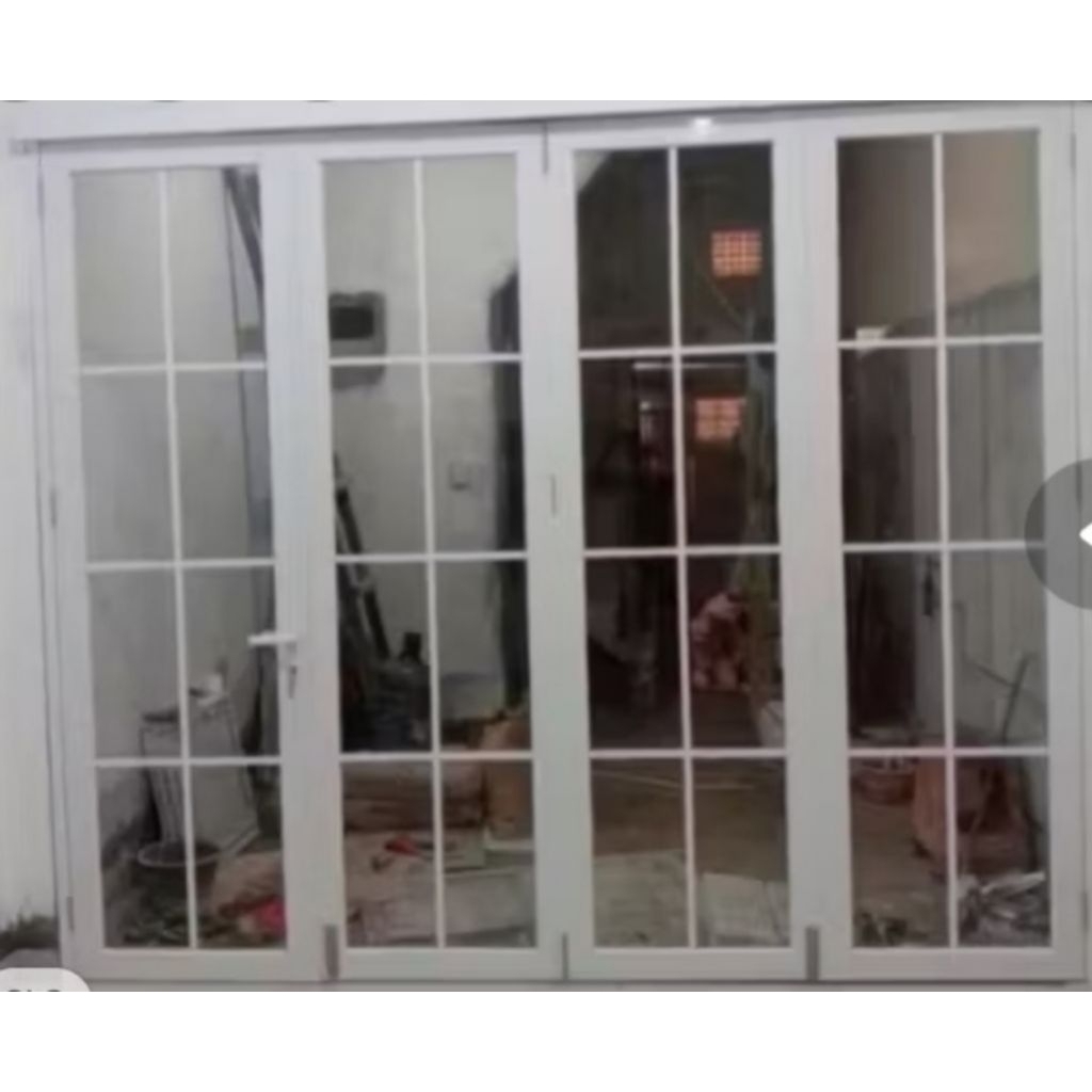Pintu aluminium lipat 4 daun, singgel 1 daun, lipat 3 daun.