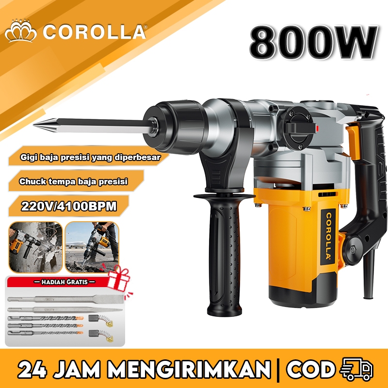 COROLLA Rotary Hammer Drill 800W Mesin Bobok Beton Demolition Rotary Hammer Power Tools