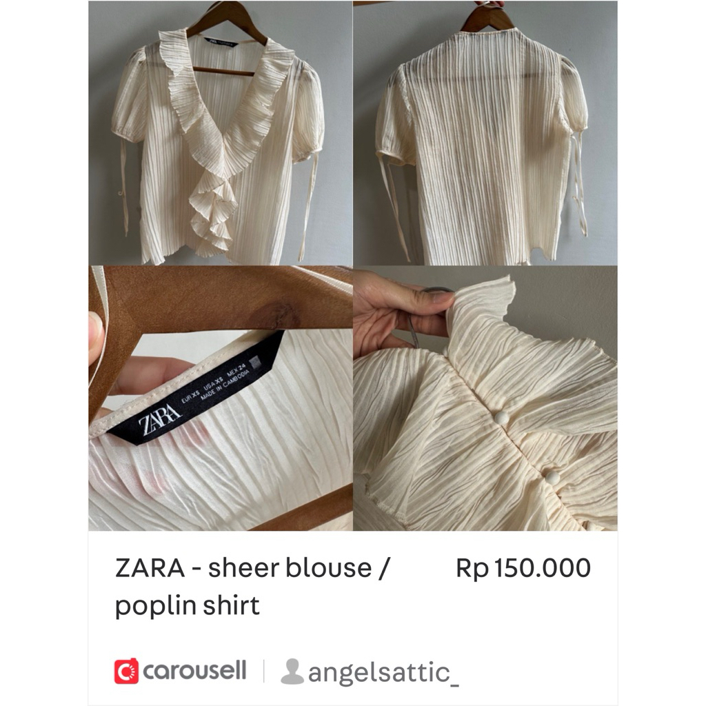 zara sheer poplin shirt