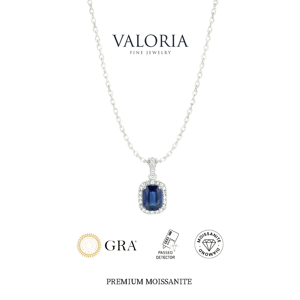 Valoria - moissanite kalung wanita sertifikat GRA silver925 lapis emas18K Necklace 3