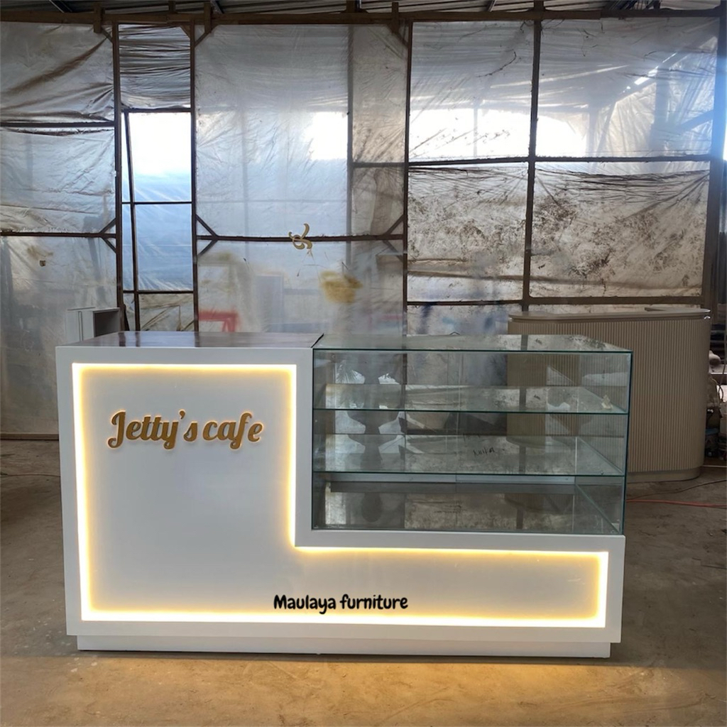 Meja Cake Etalase Kaca Minimalis