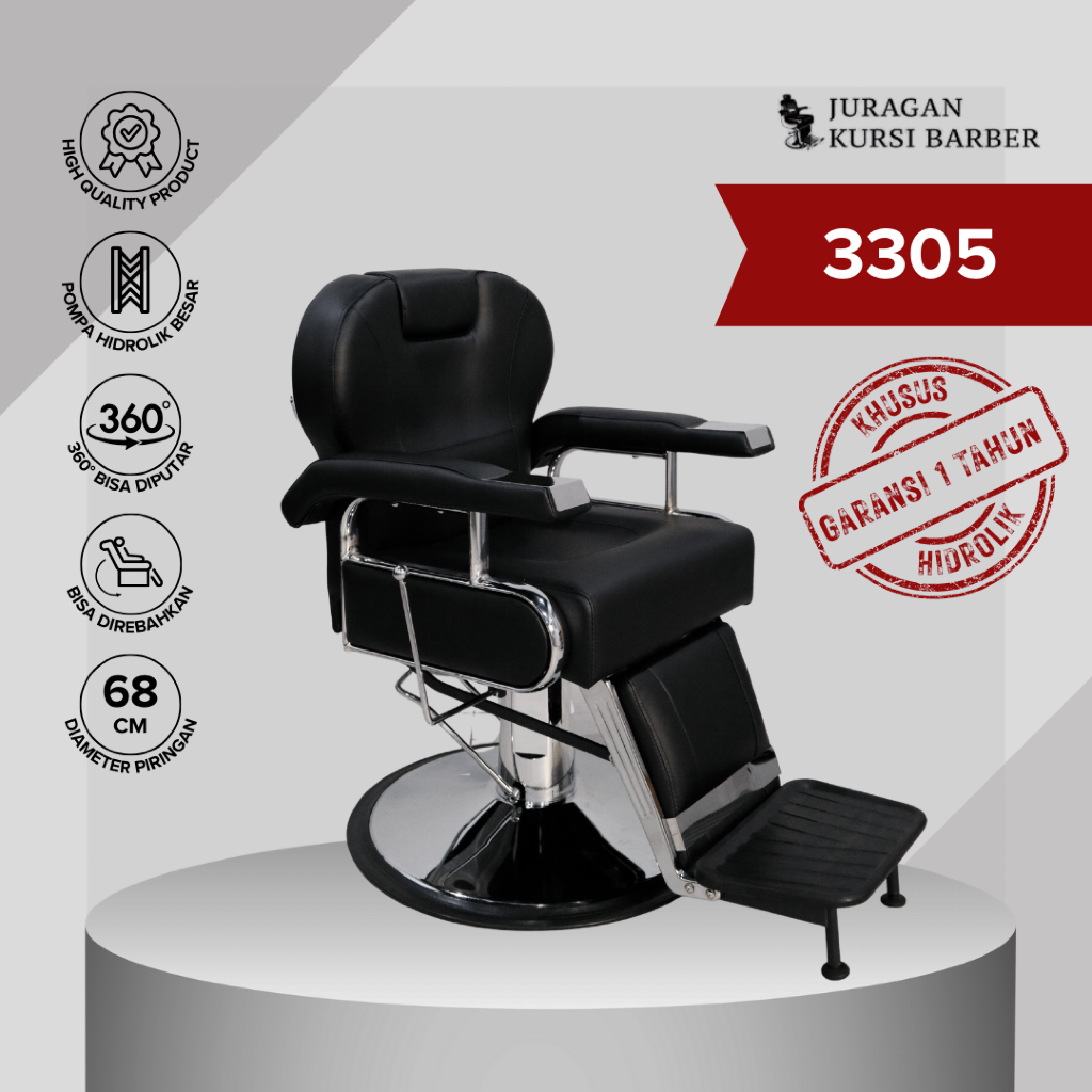 Kursi Barbershop Hidrolik / Kursi Pangkas Rambut / Kursi Salon - Model 3305