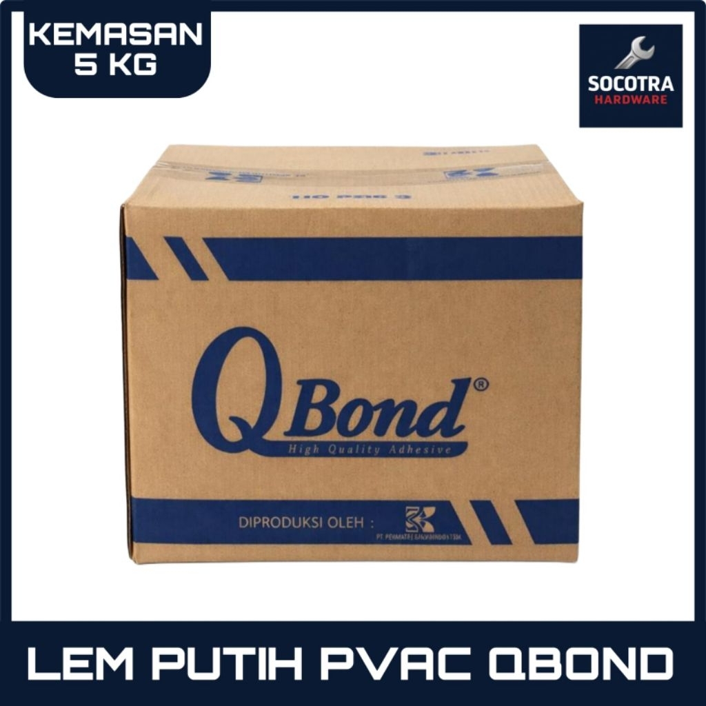 Lem Putih PVAc Qbond Kemasan 5 Kg | Lem Kayu & Kertas Lem Serbaguna | Lem Putih 5Kg Qbond