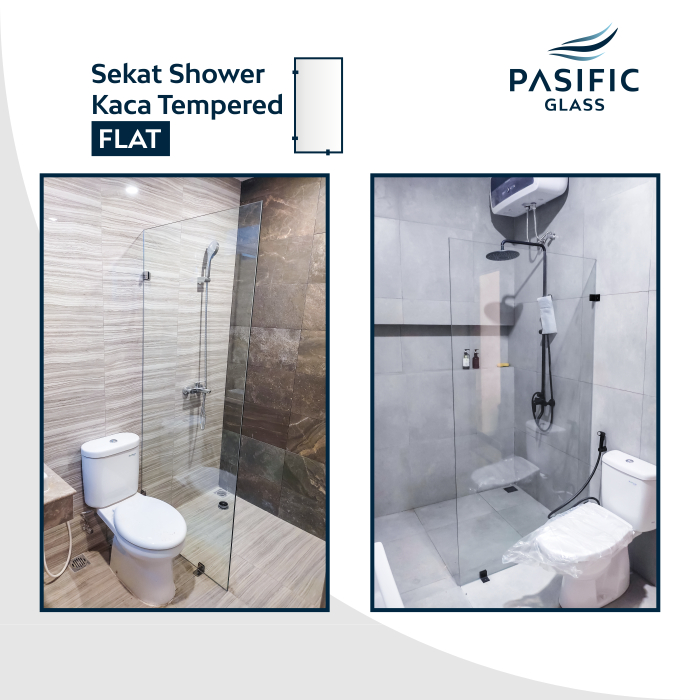 Sekat Kamar Mandi Partisi Kaca Tempered 10mm