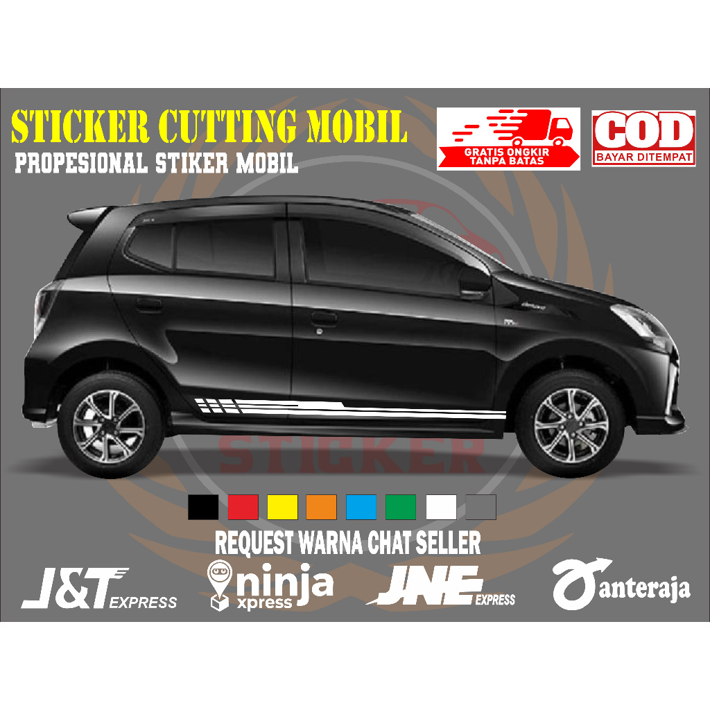 sticker mobil ayla sticker mobil daihatsu ayla stiker mobil ayla keren sticker variasi body mobil