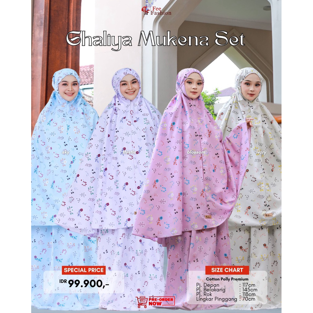 Fee Fashion - Mukena / Mukena Dewasa / Ghaliya Mukena Set Fee Fashion