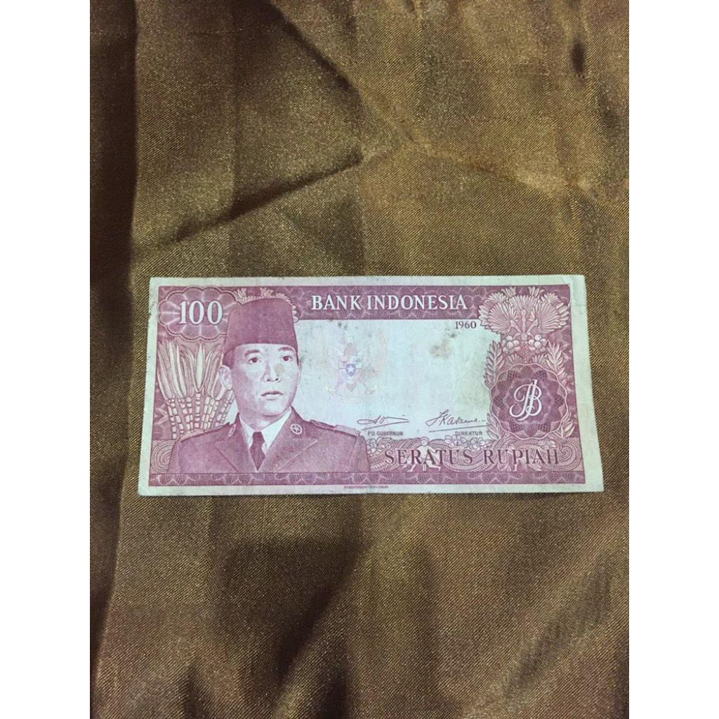 uang kuno sukarno seratus rupiah 1960