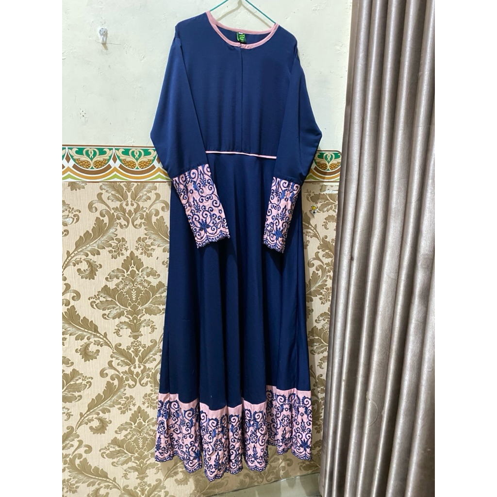 gamis biru dongker (preloved)