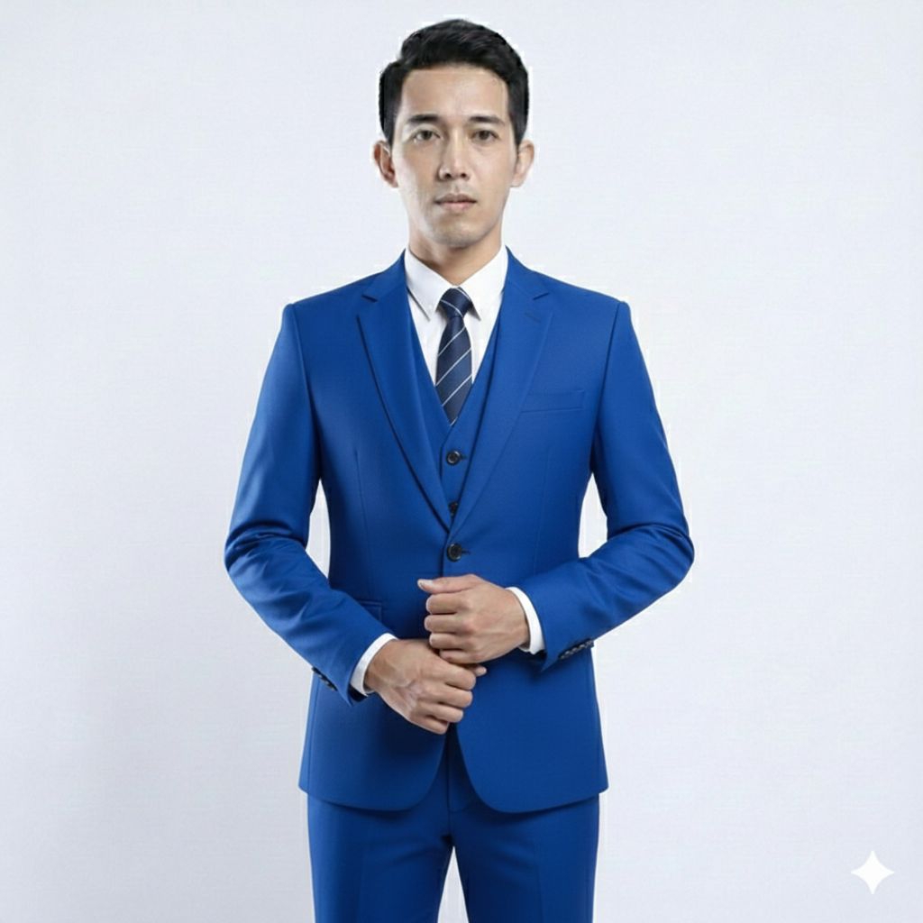 Jas Biru Demokrat Pria Wanita/Jas Biru electrik /jas biru bca/Jas Biru Gema Bangsa