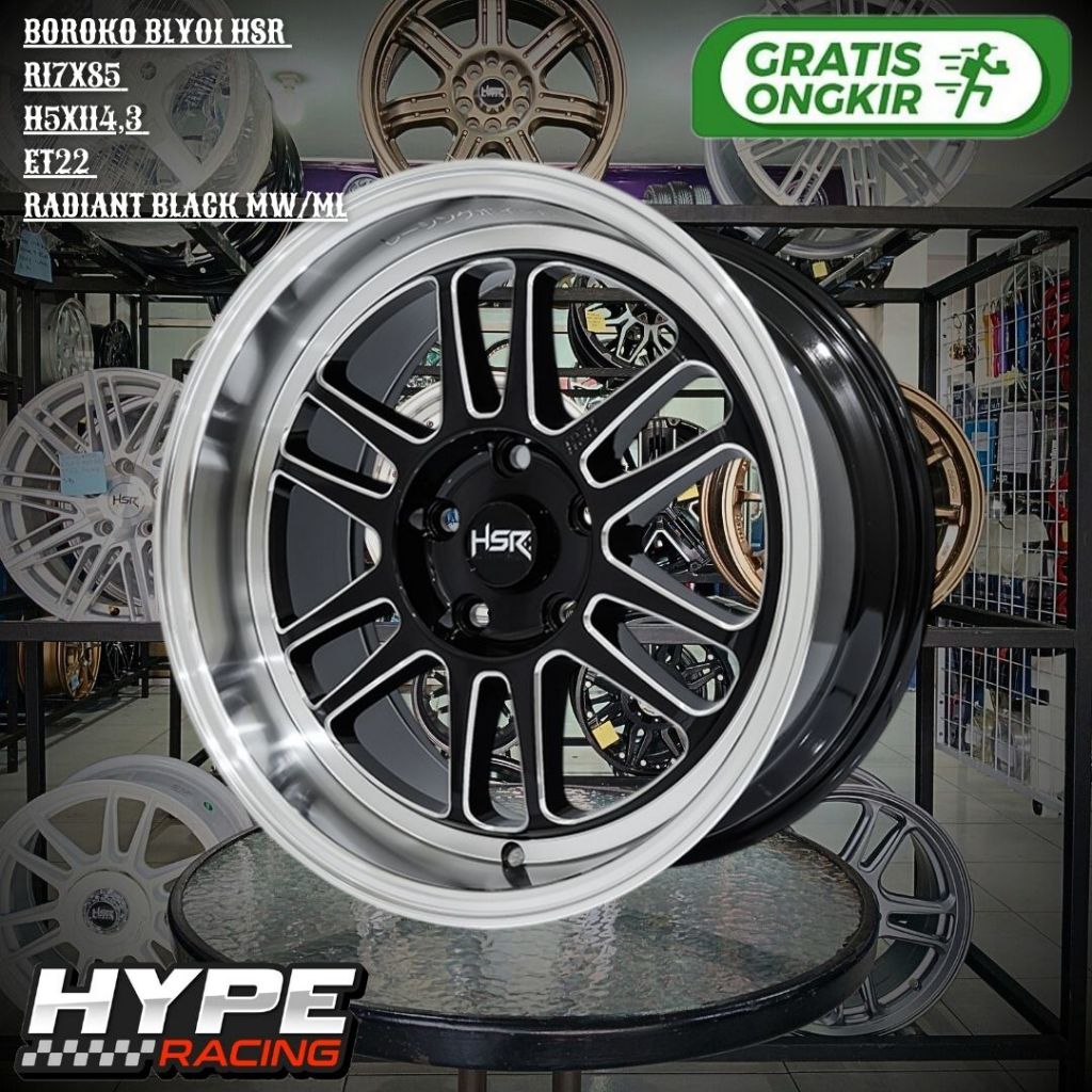 Velg Mobil INNOVA , BRV , JUKE , RUSH , HRV Ring 17 - HSR BOROKO BLY01 R17 Lebar 8,5