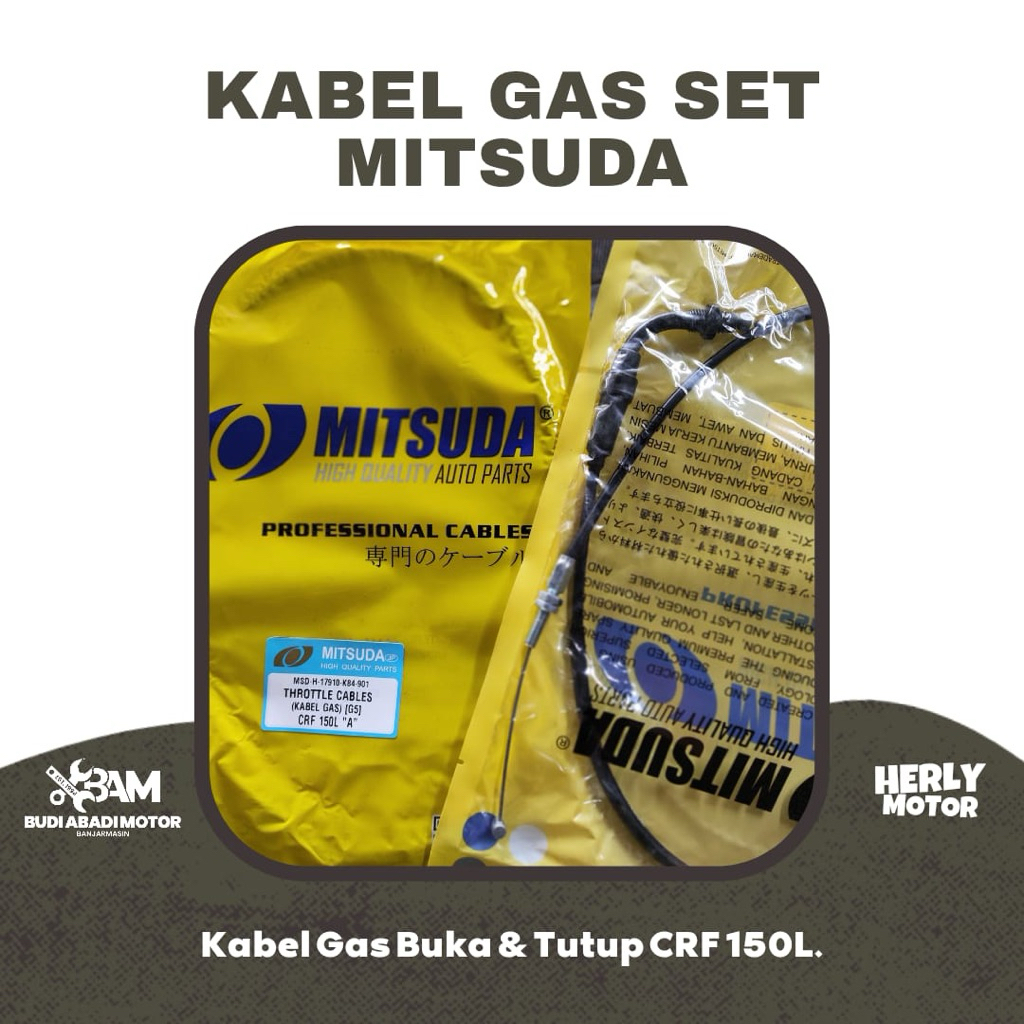 Kabel Gas Set CRF 150L – Kabel Gas Buka & Tutup Mitsuda