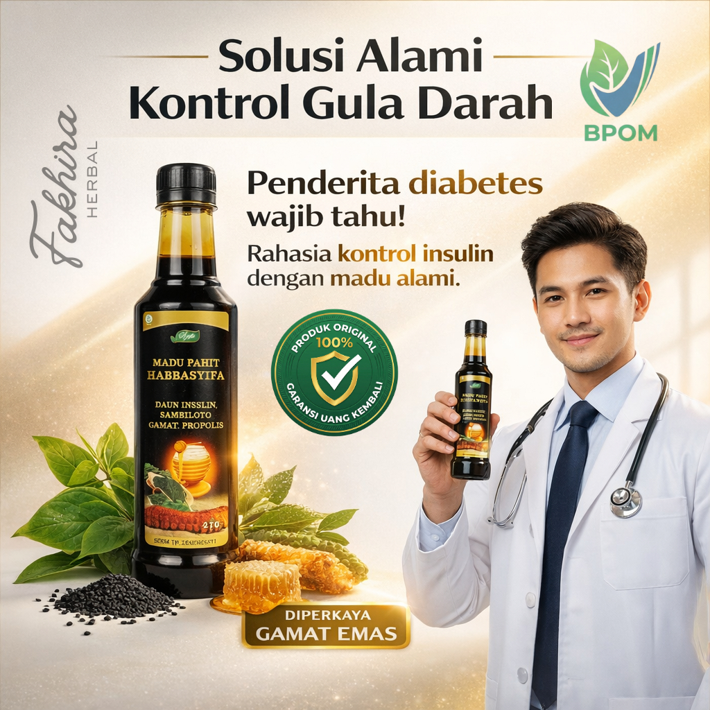 Habbasyifa Madu Hitam Pahit Plus Propolis Gamat Gold